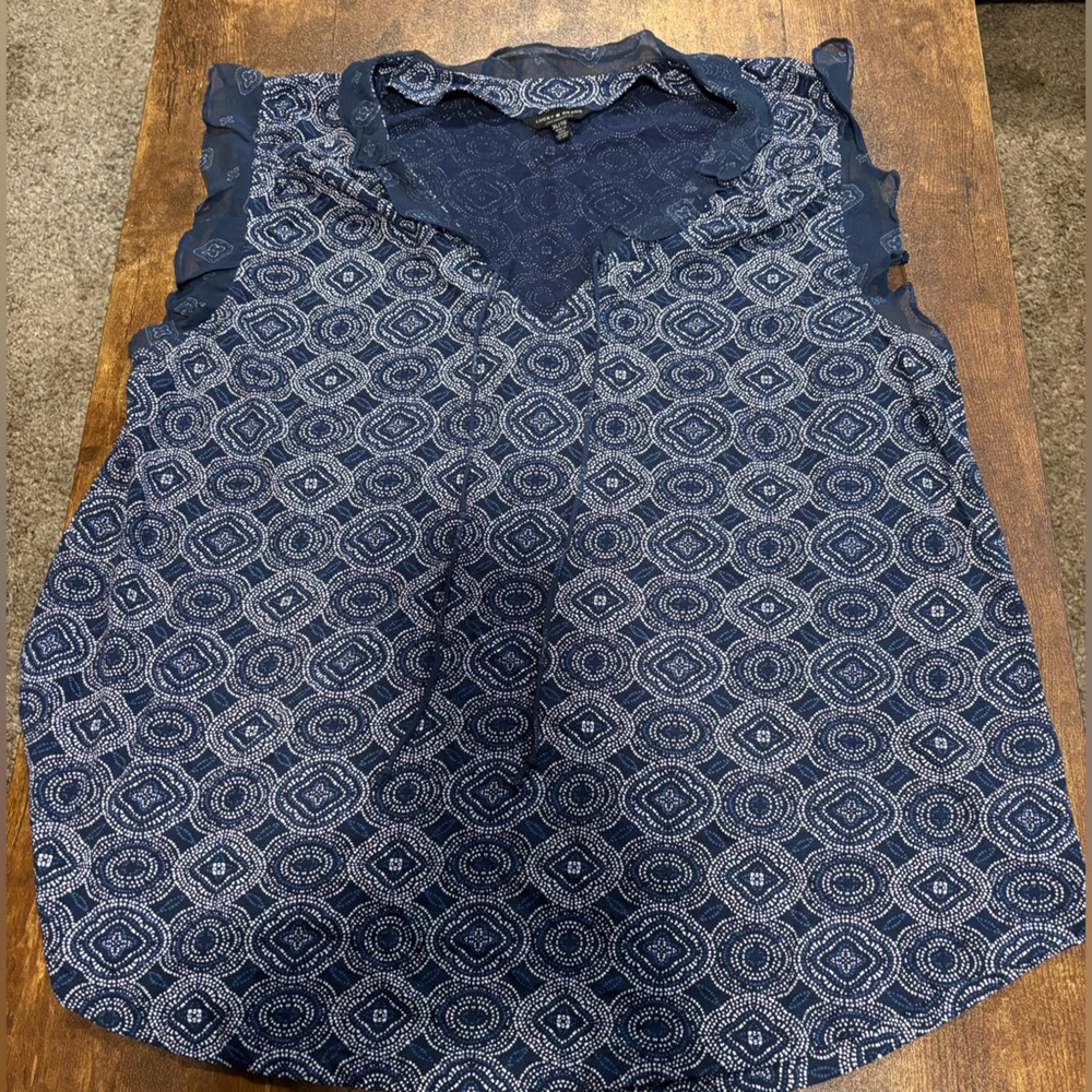 Lucky Brand Blue Patterned Tank Top